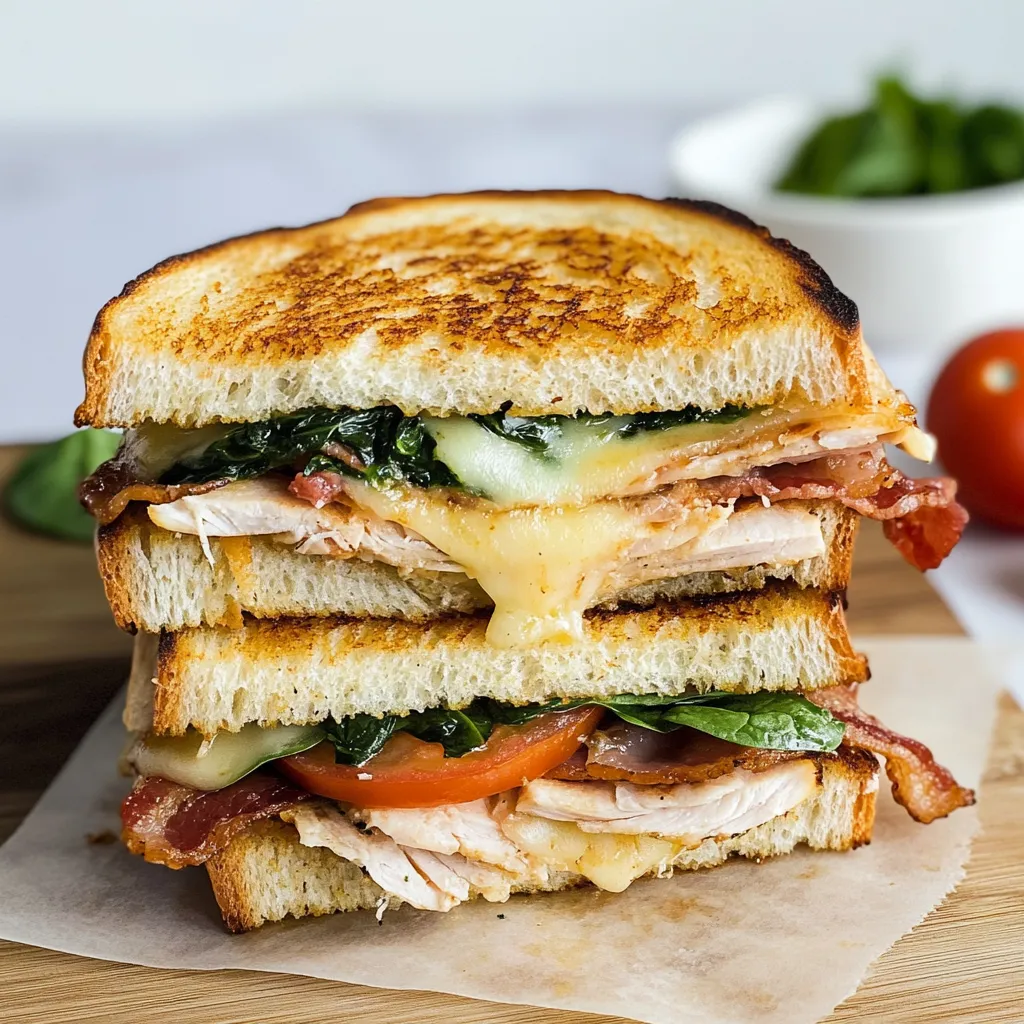 Easy Turkey Melt with Cheddar, Spinach, and Bacon