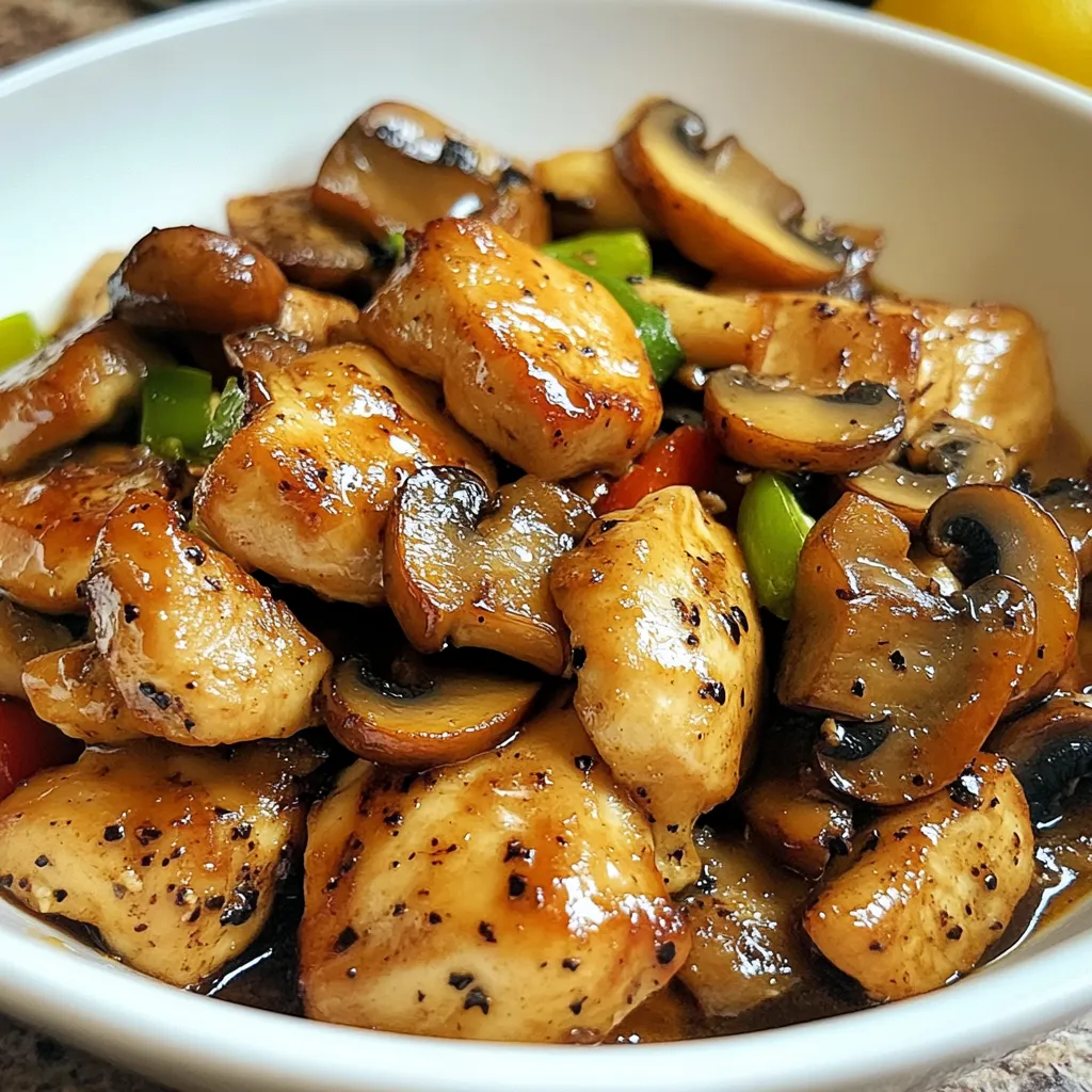 Black Pepper Chicken with Mushrooms