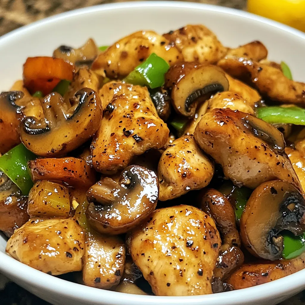 Easy Black Pepper Chicken with Mushrooms