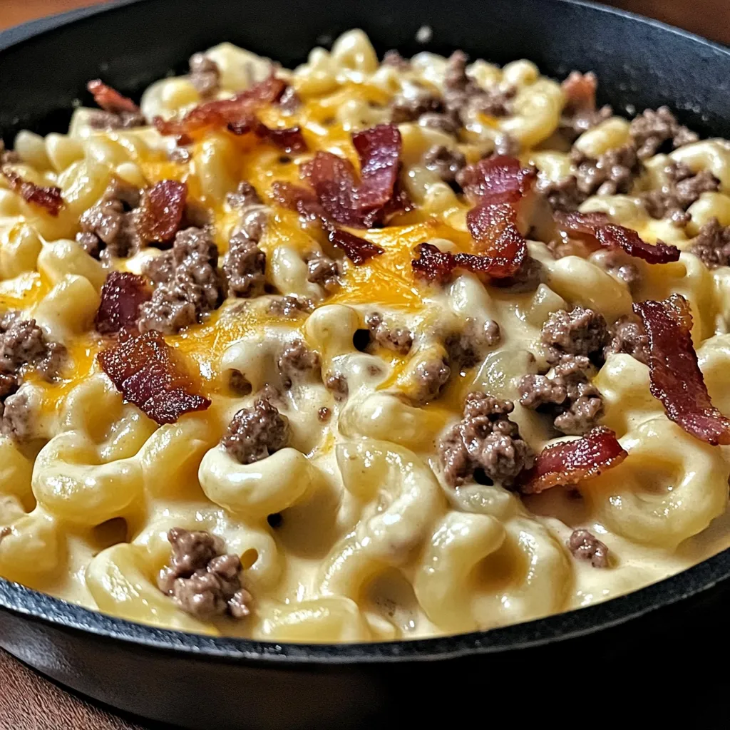 Bacon Cheeseburger Alfredo Pasta Recipe