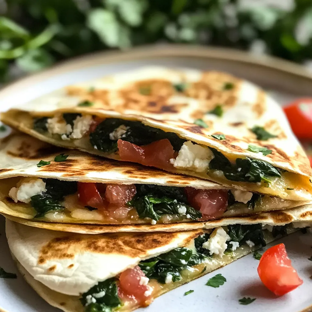 Crispy Spinach and Feta Quesadillas Recipe