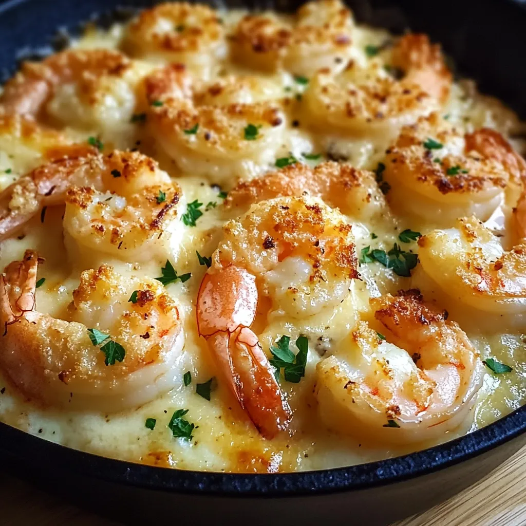 Delicious Garlic Shrimp Gratin