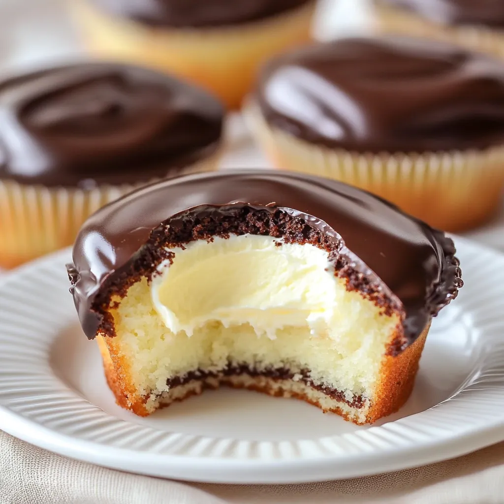 Easy Boston Cream Pie Cupcakes