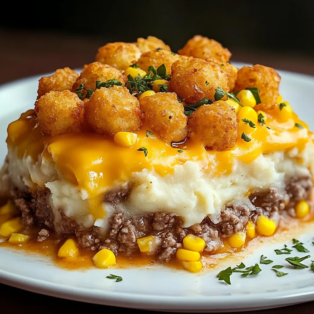 Easy shepherd’s pie tater tot casserole