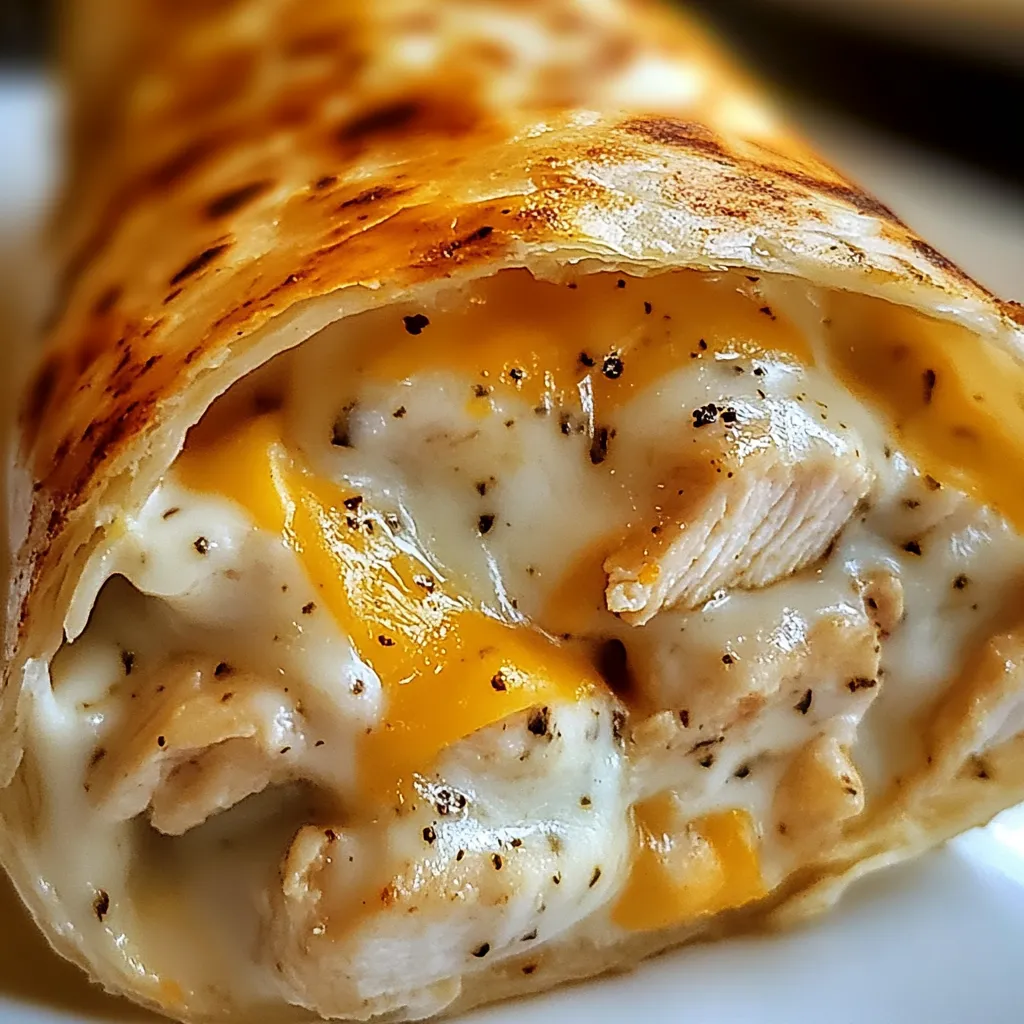 great Cheesy Garlic Chicken Wraps