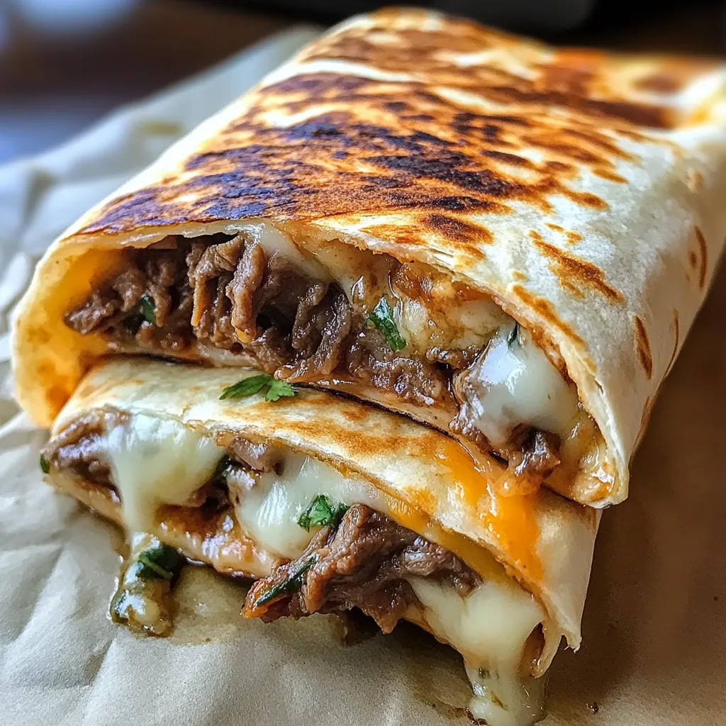 Easy Philly Cheesesteak Grilled Wrap