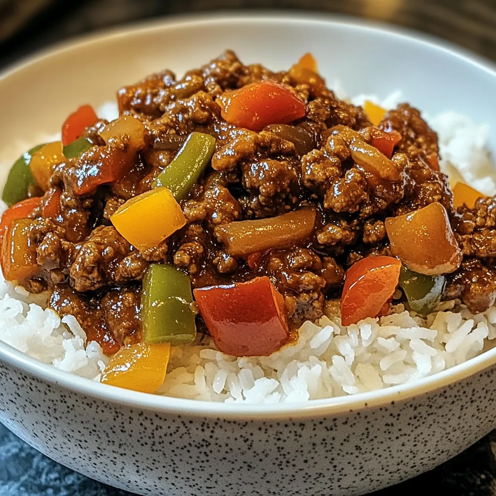 Beef and Pepper Rice Bowl Recipe