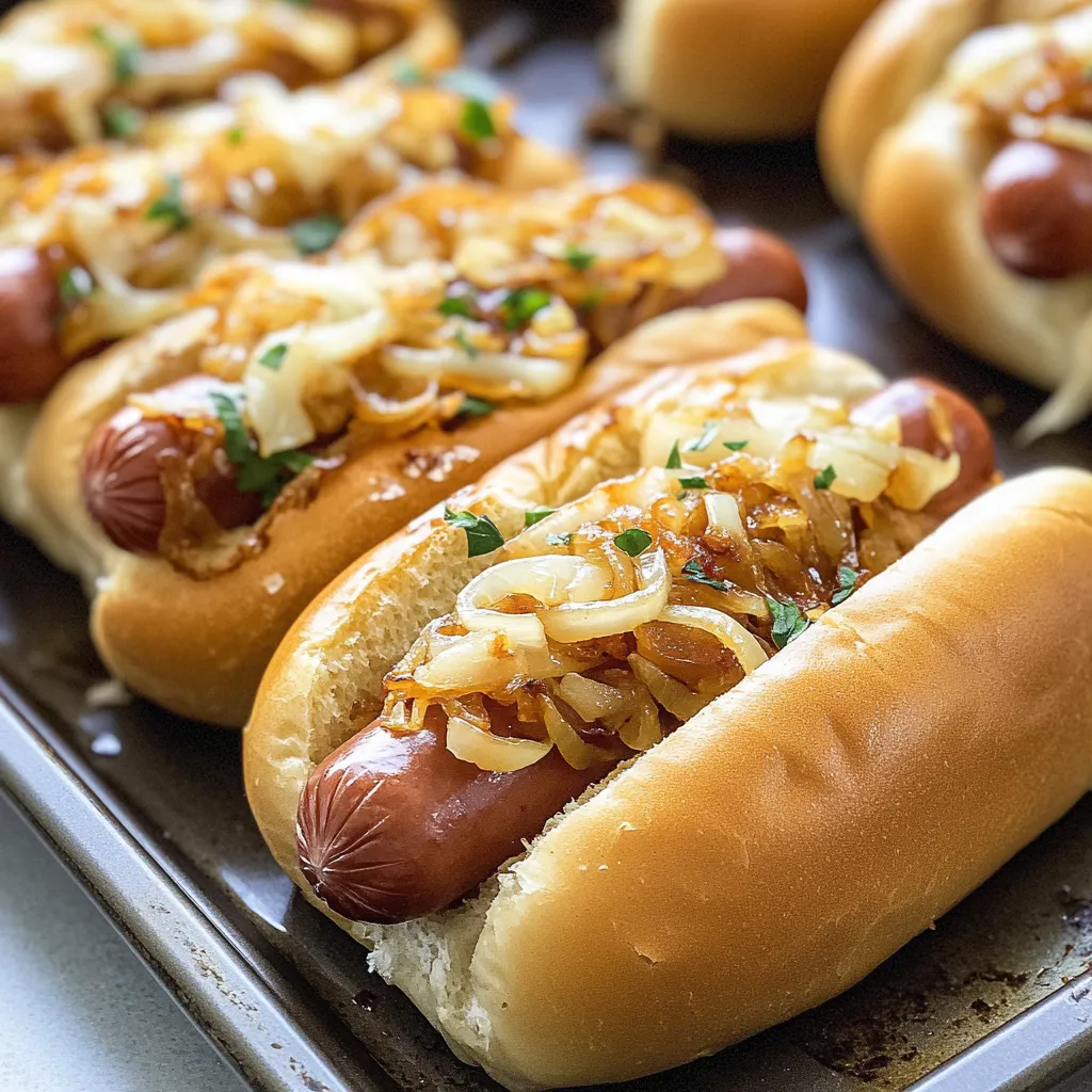 Easy French Onion Hot Dogs