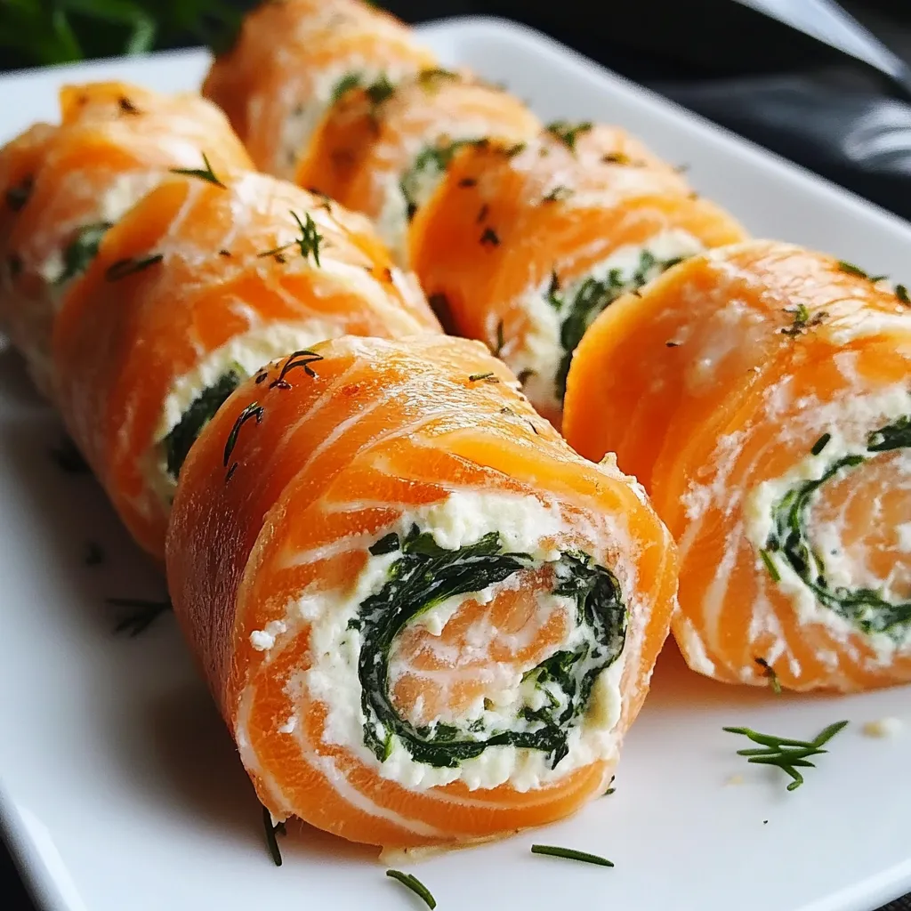 Spinach & Feta Stuffed Salmon Pinwheels Recipe