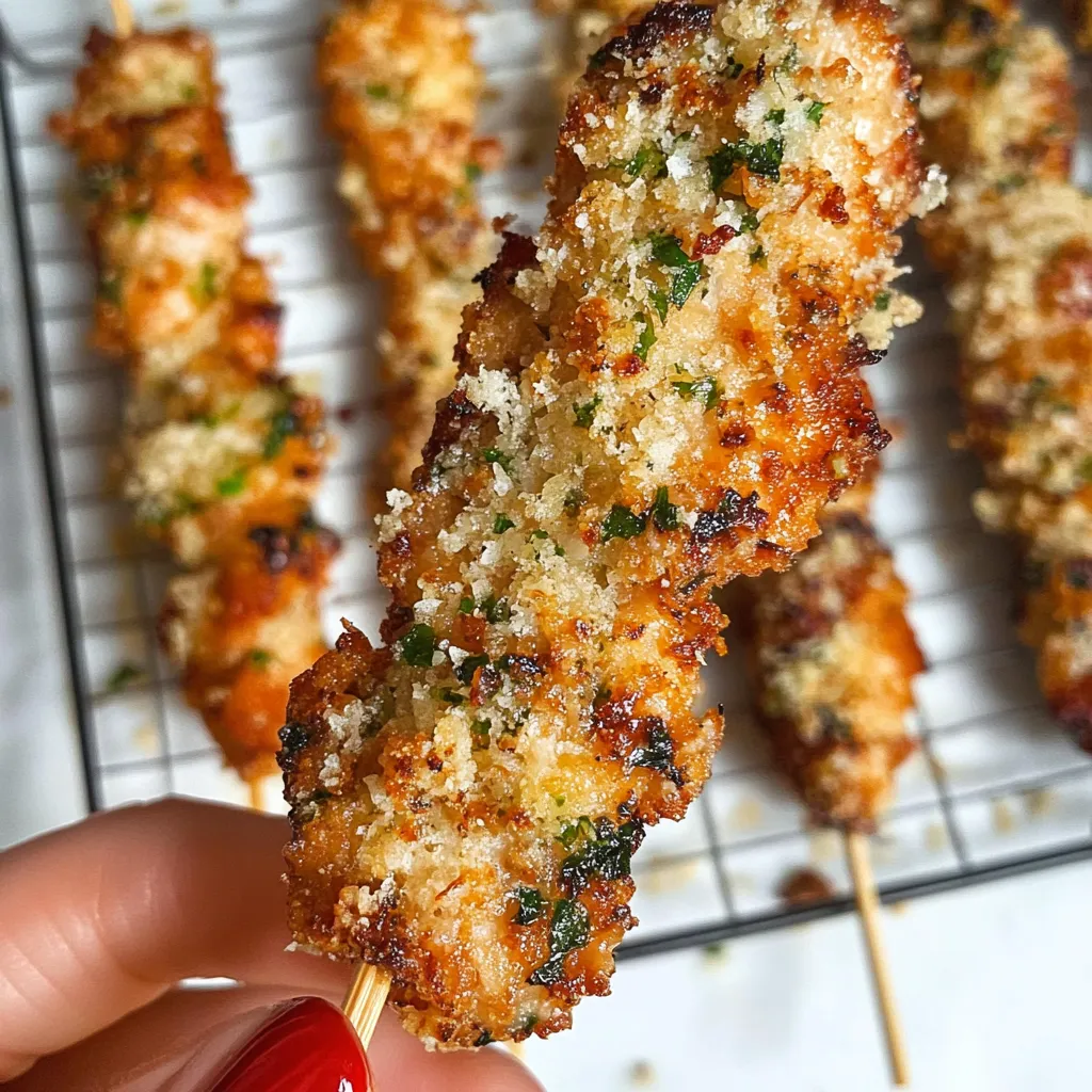 Garlic Parmesan Chicken Skewers