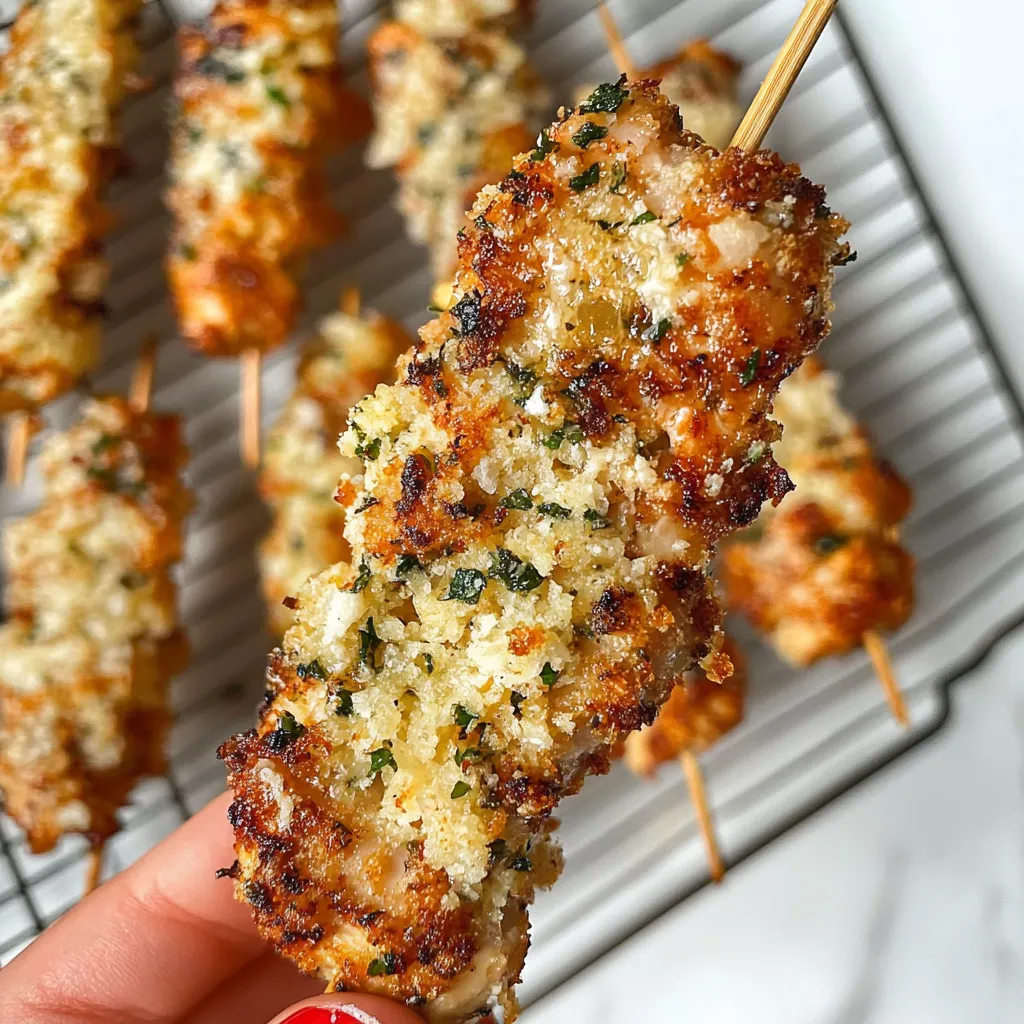 Easy Garlic Parmesan Chicken Skewers