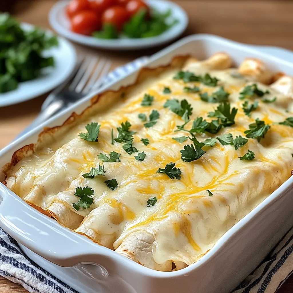 Easy Creamy White Chicken Enchiladas