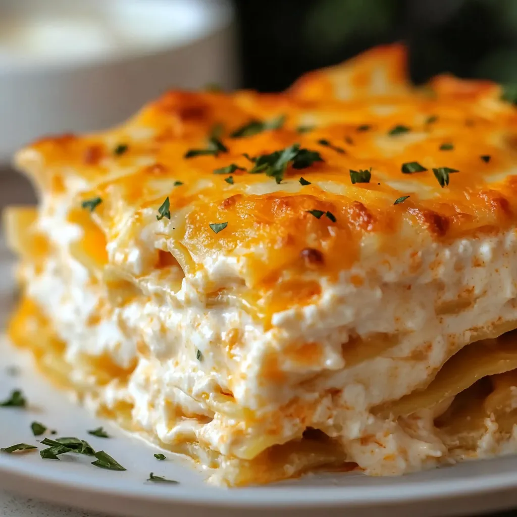 Cheesy Buffalo Ranch Chicken Lasagna