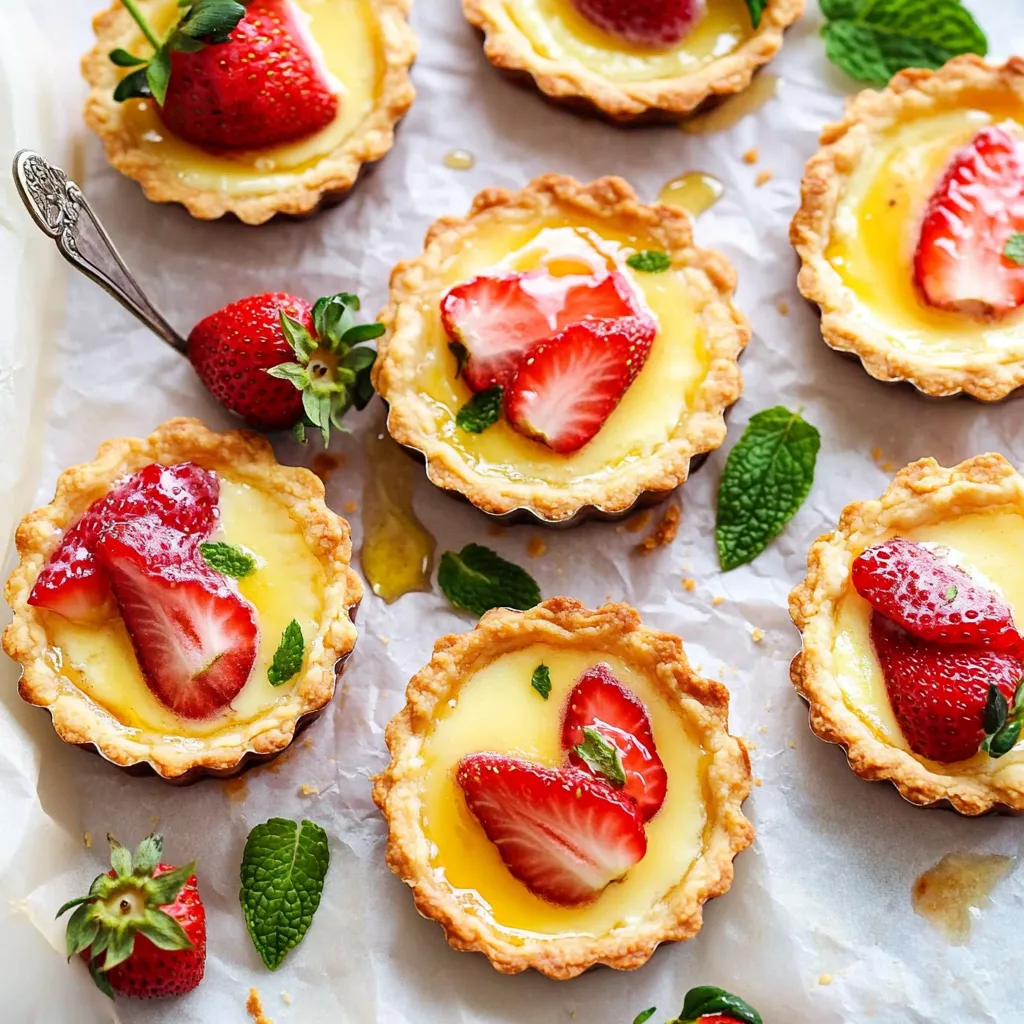 Easy Strawberry Honey Custard Tarts with Lemon Curd