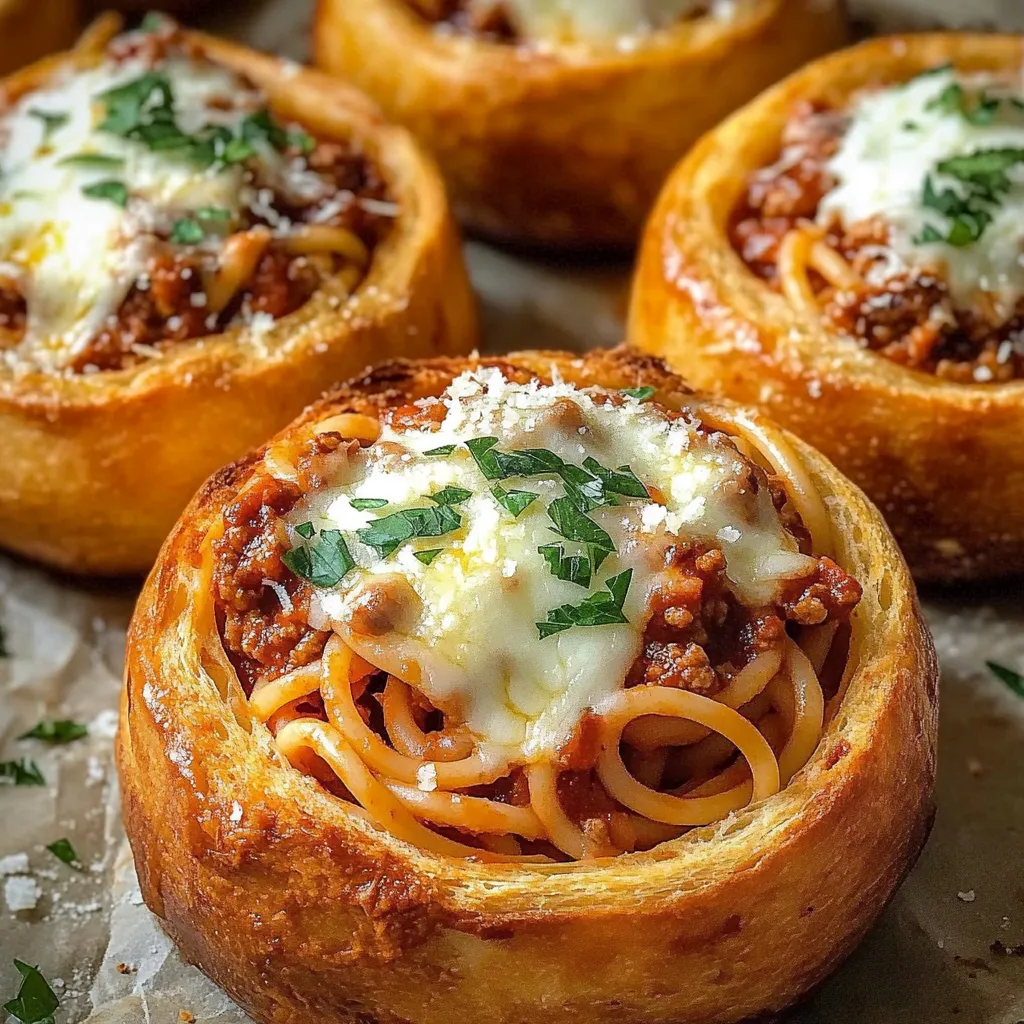 Spaghetti Garlic Bread Bowls Recipe