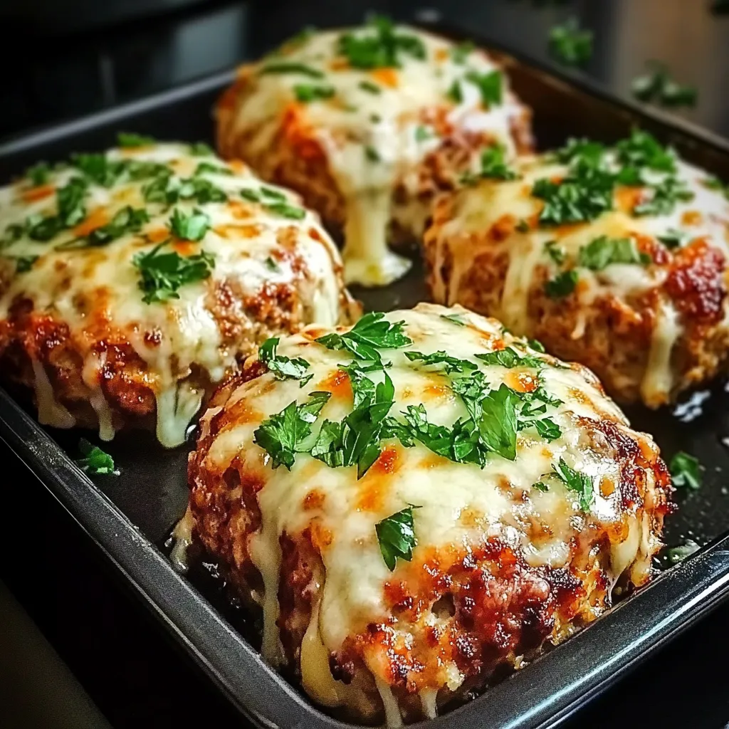 Easy Garlic Parmesan Chicken Meatloaves
