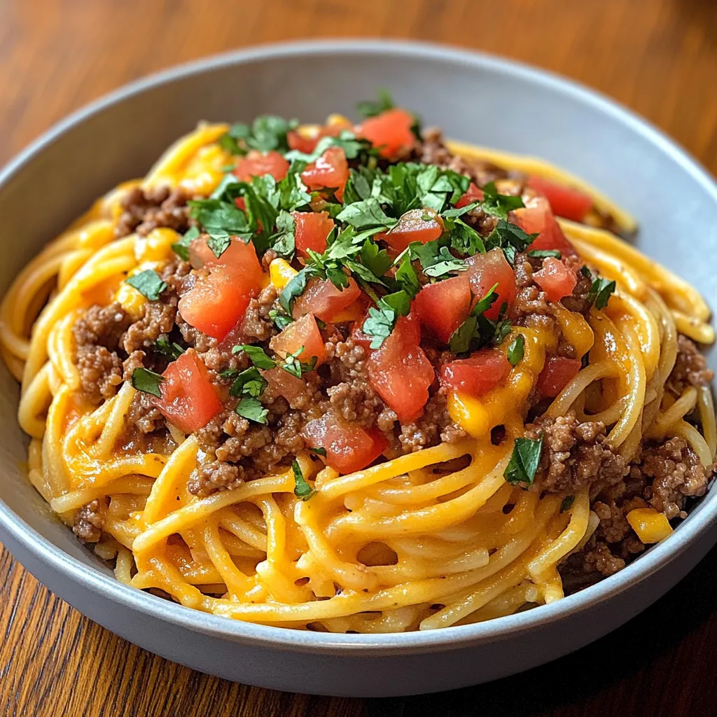 Easy Taco Spaghetti