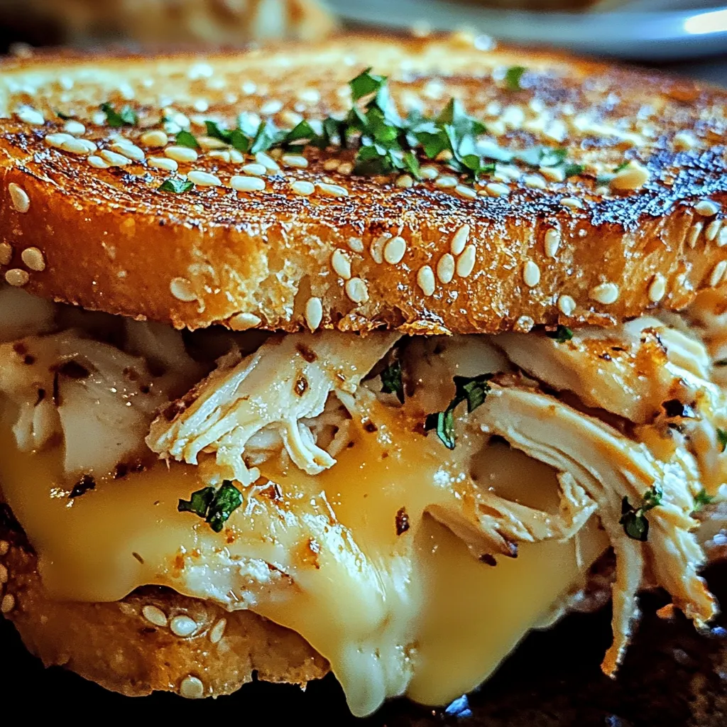 Cheesy Chicken Garlic Bread Sandwich