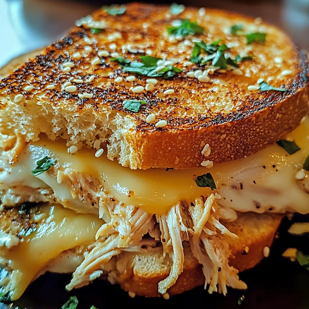 Cheesy Chicken Garlic Bread Sandwich Recipe