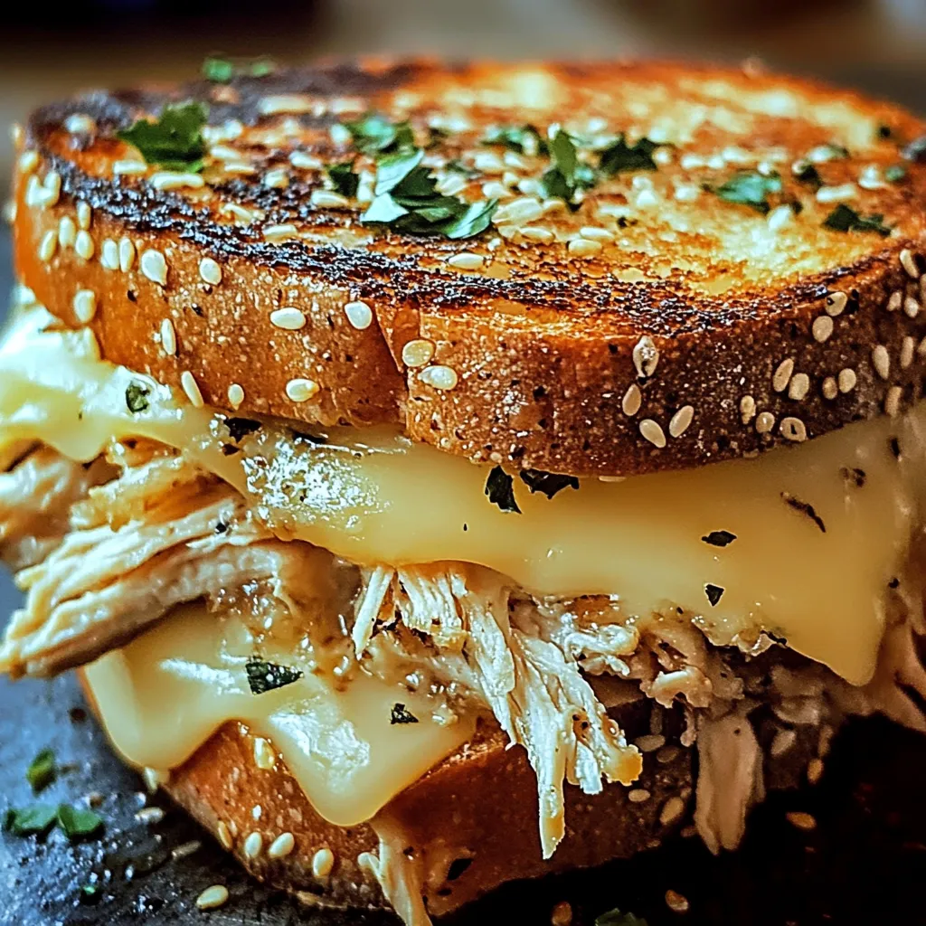 Easy Cheesy Chicken Garlic Bread Sandwich