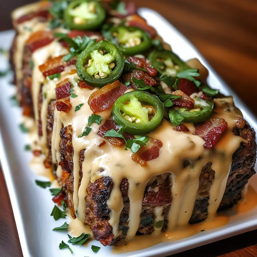 Smoky Jalapeño Popper Meatloaf with Creamy Ranch Drizzle