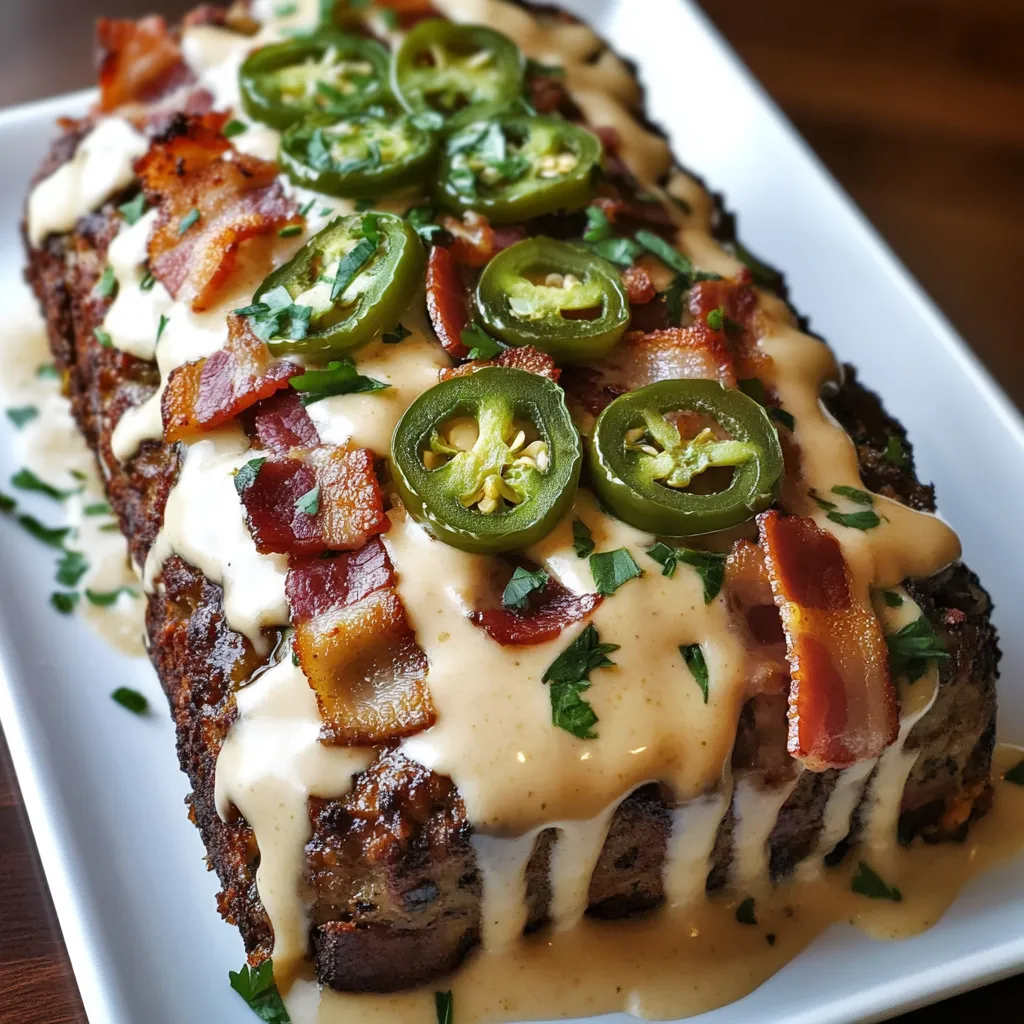 Smoky Jalapeño Popper Meatloaf with Creamy Ranch Drizzle Recipe