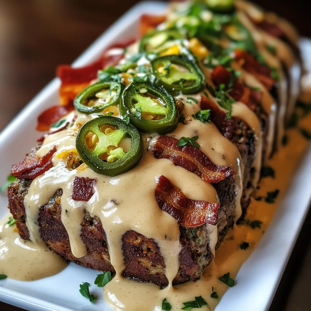Easy Smoky Jalapeño Popper Meatloaf with Creamy Ranch Drizzle