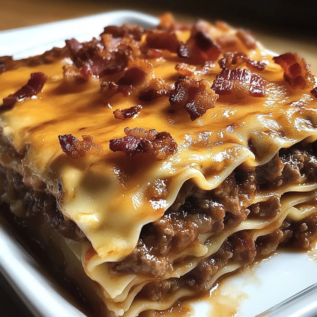 BBQ Bacon Cheeseburger Lasagna