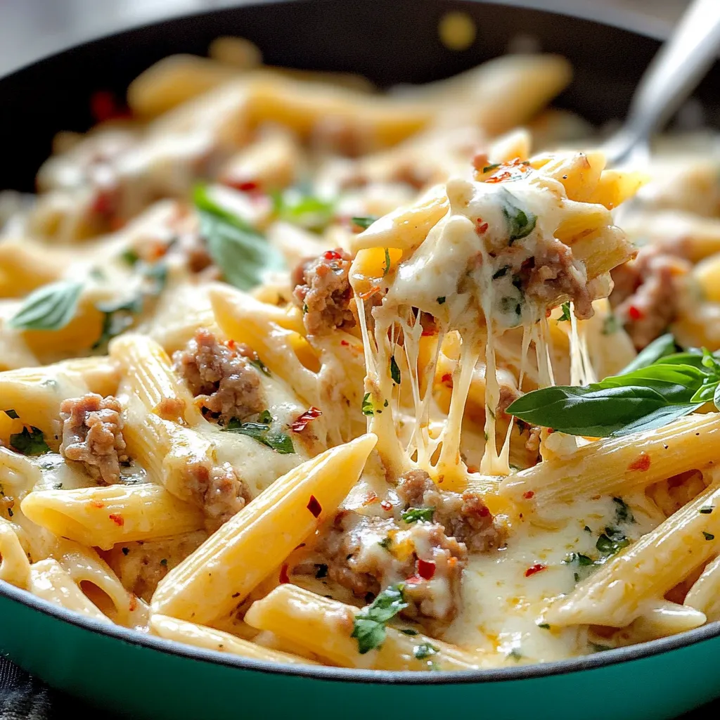 Creamy Tuscan Sausage Pasta Recipe