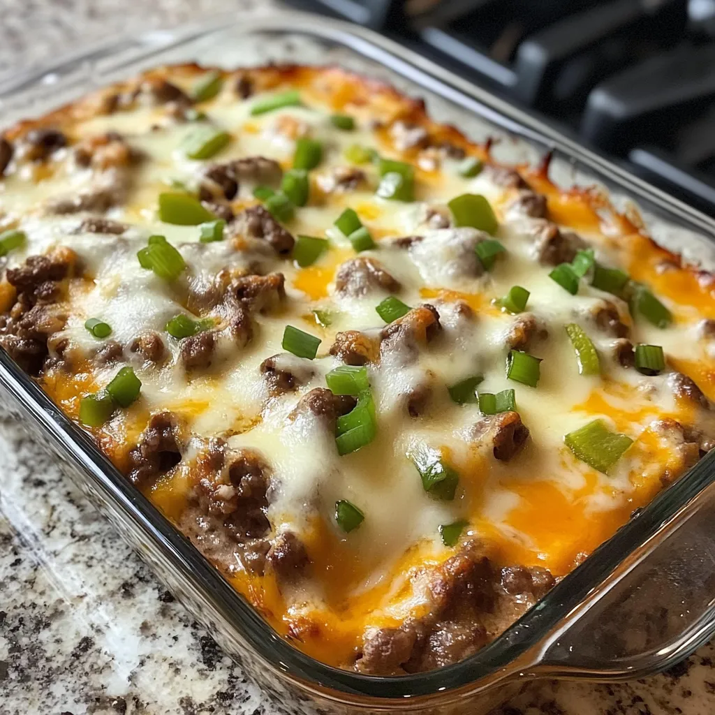 EASY PHILLY CHEESE STEAK CASSEROLE