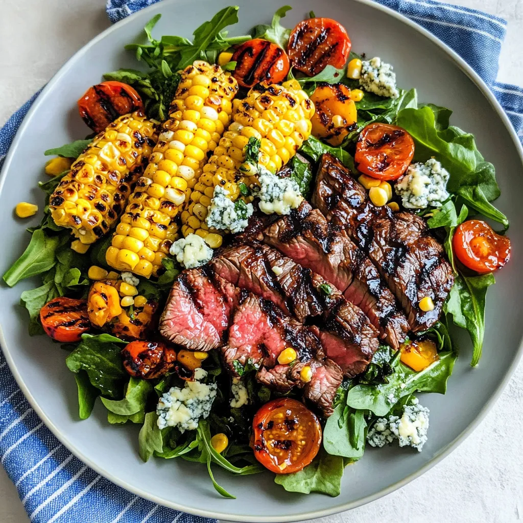 Balsamic Steak Gorgonzola Salad with Grilled CornBalsamic Steak Gorgonzola Salad with Grilled Corn Recipe