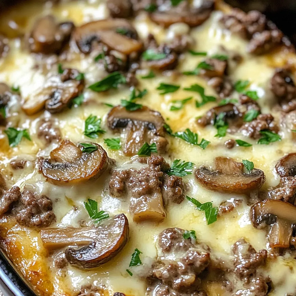 Hamburger Mushroom Bake Recipe