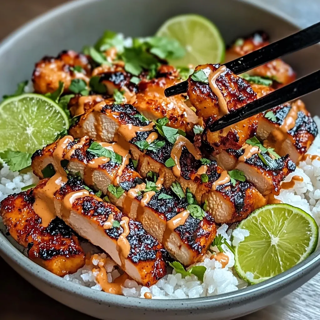 Sweet Chili Chicken Bowl with Coconut Lime Drizzle Recipe