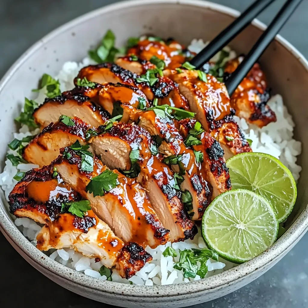 Easy Sweet Chili Chicken Bowl with Coconut Lime Drizzle