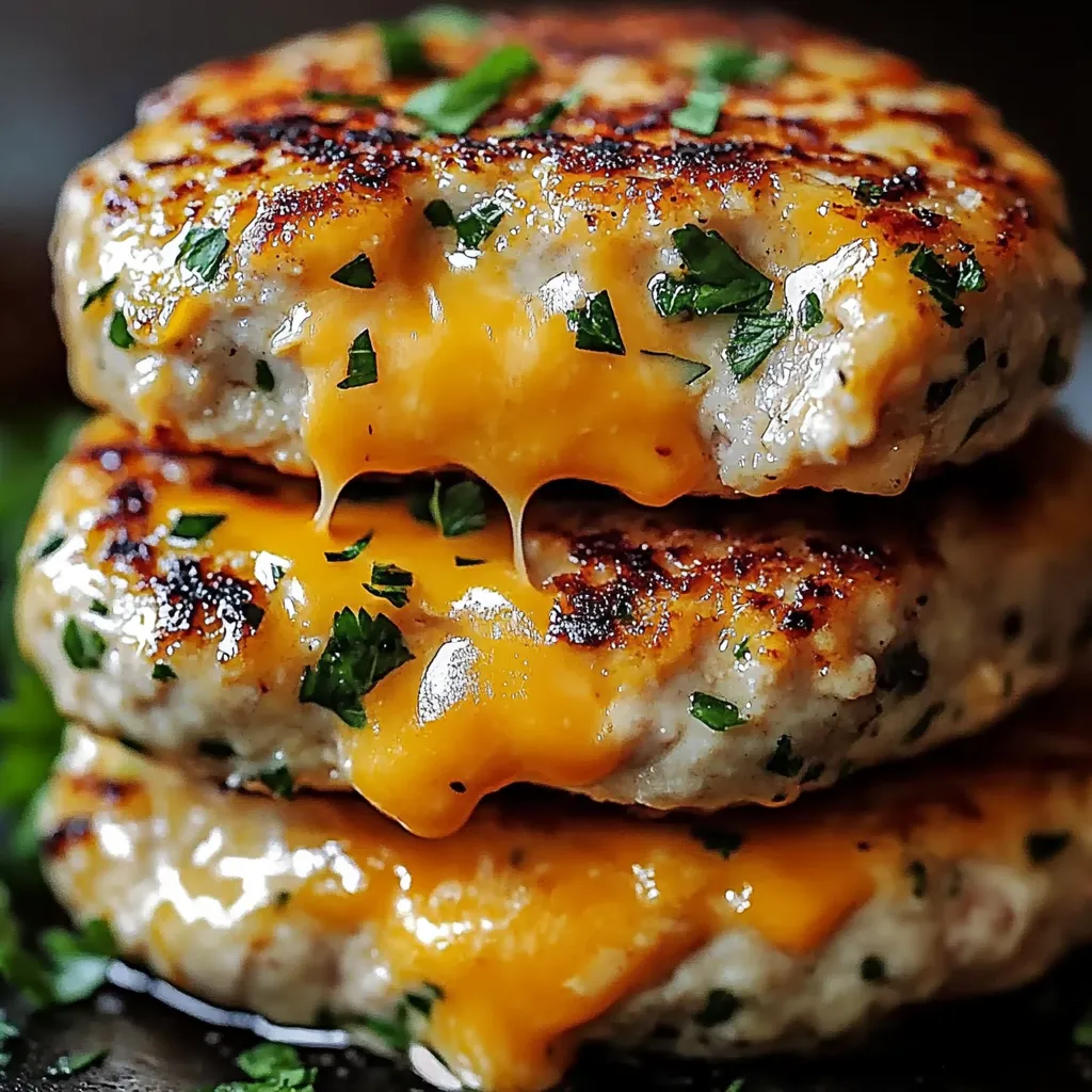 Easy Cheddar Ranch Chicken Burgers