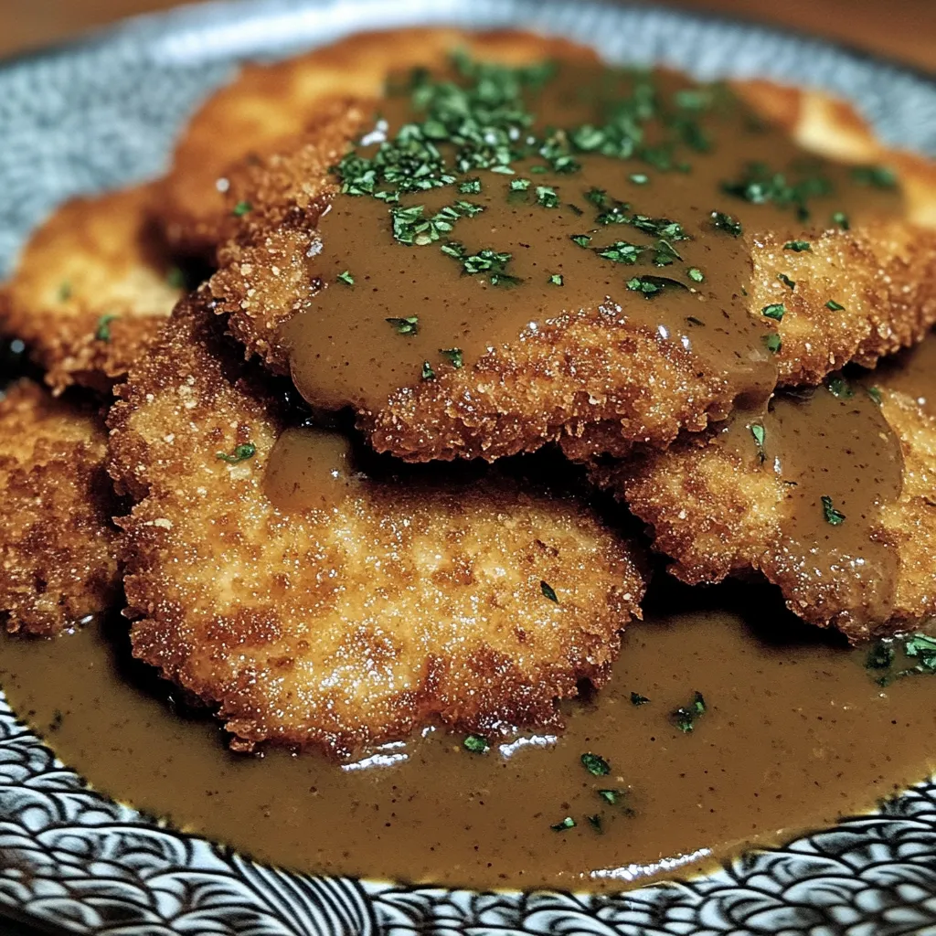 Pork Schnitzel with Dijon Gravy