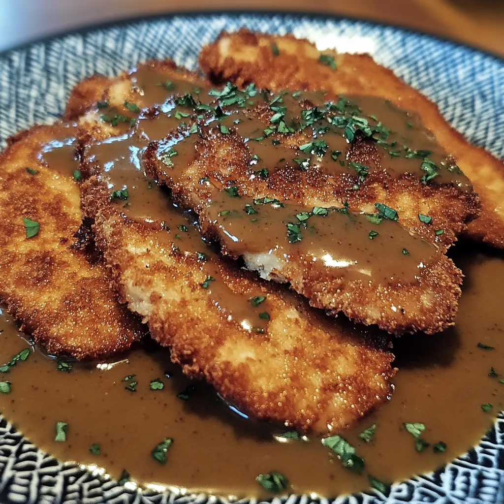 Easy Pork Schnitzel with Dijon Gravy