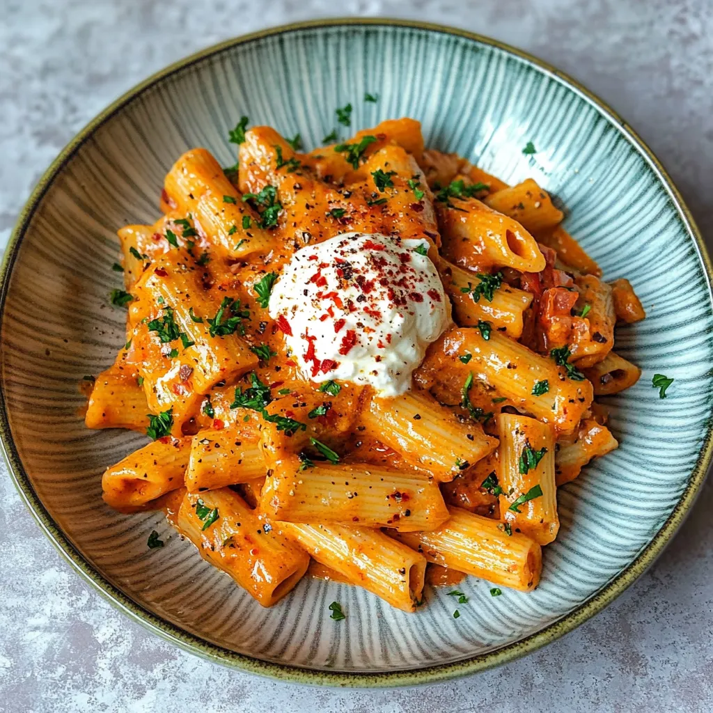 Easy Creamy Tomato Garlic Pasta