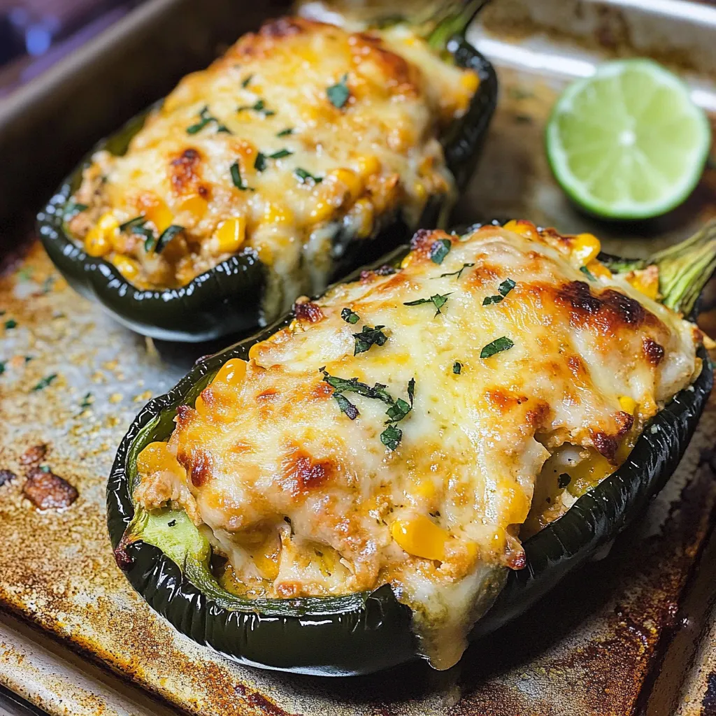 Chicken Stuffed Poblano Peppers Recipe