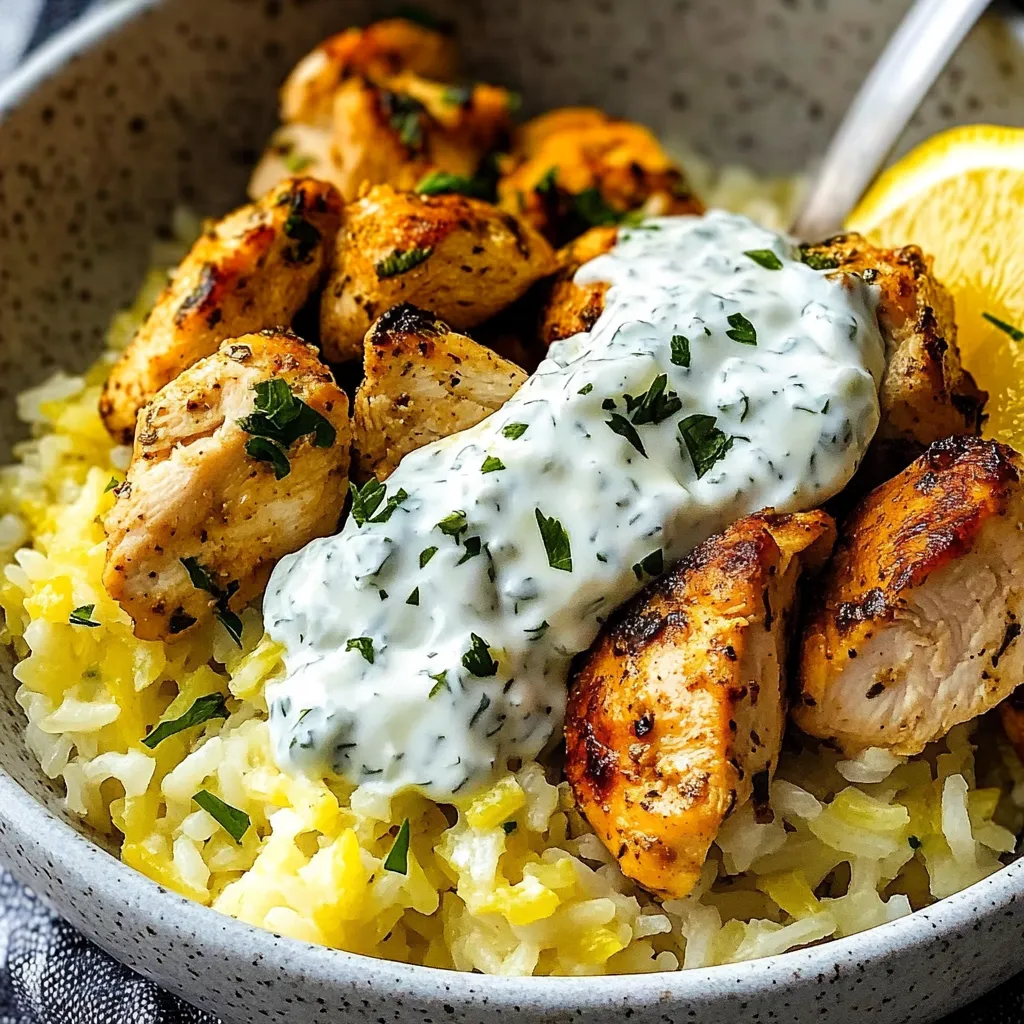 Dump-and-Bake Chicken Tzatziki Rice Recipe