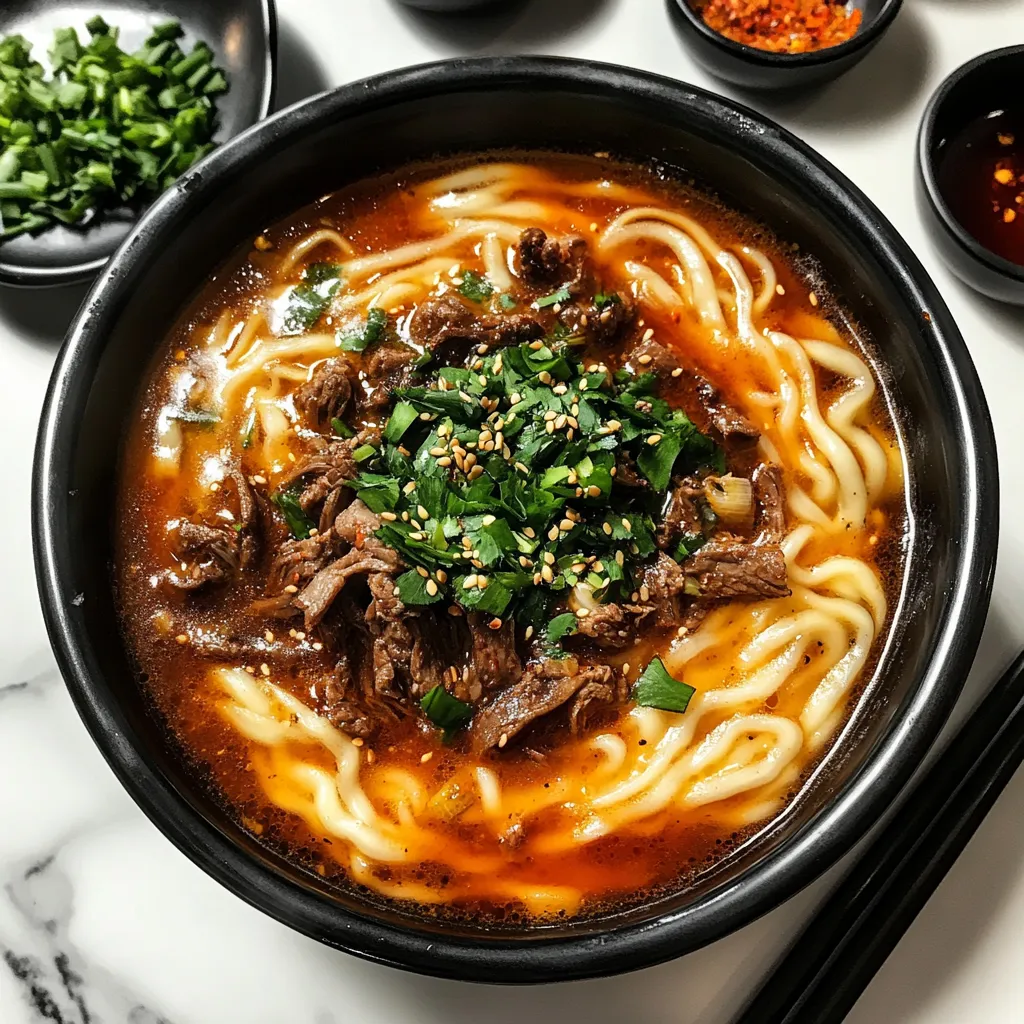 Spicy Korean Gochujang Beef Noodles