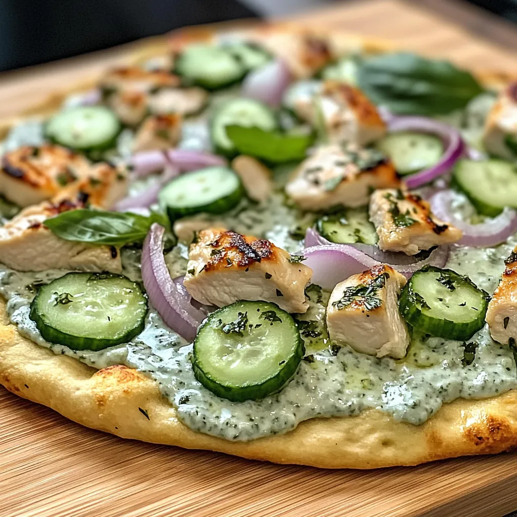 Tzatziki Chicken Naan Pizza Recipe