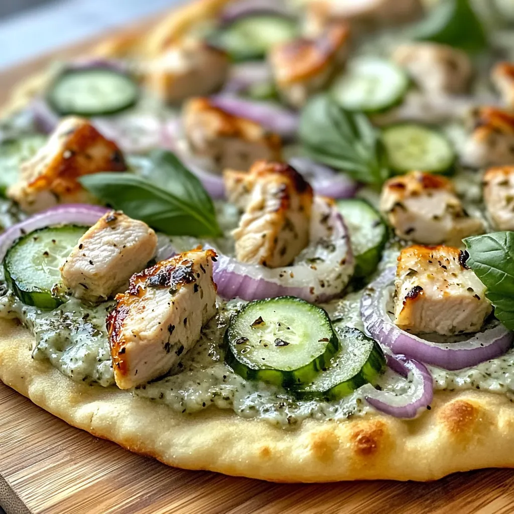 Easy Tzatziki Chicken Naan Pizza