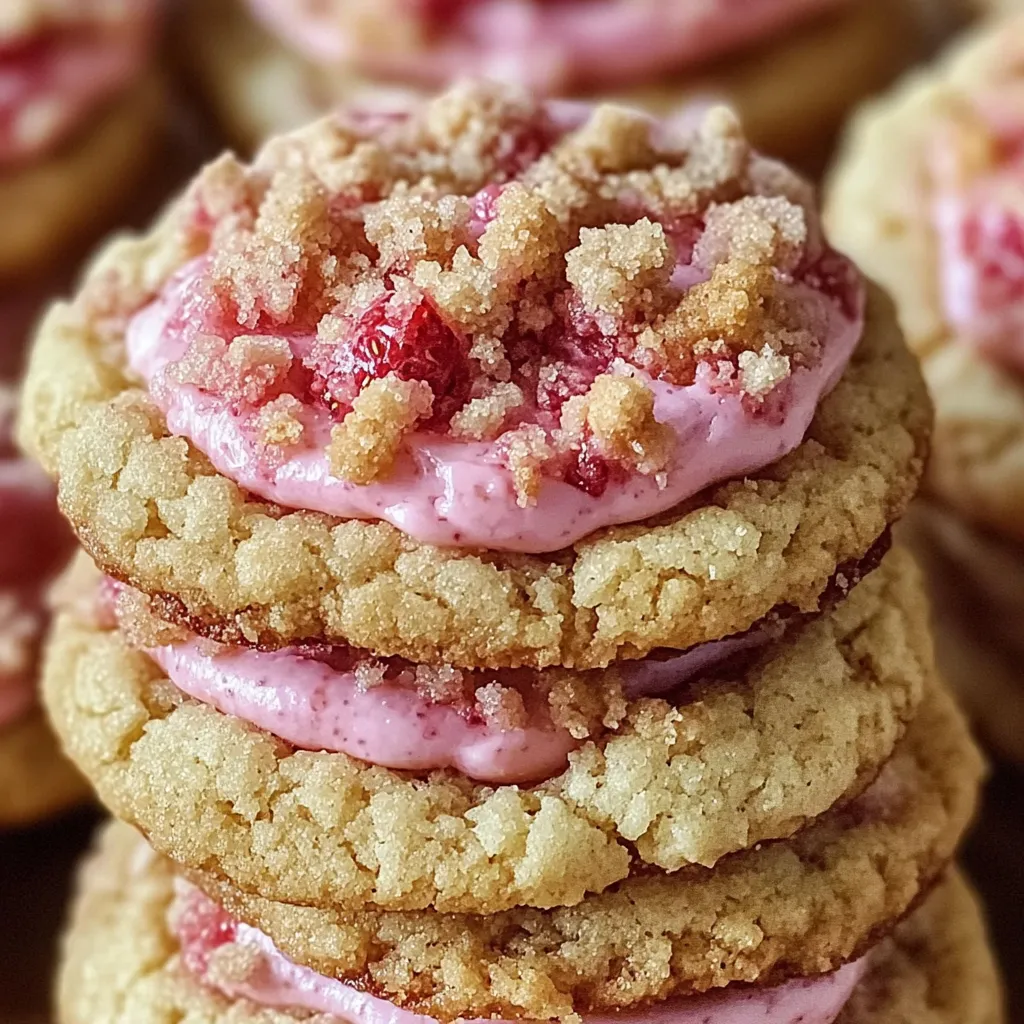 Strawberry Cream Cheese Crumble Cookies Recipe