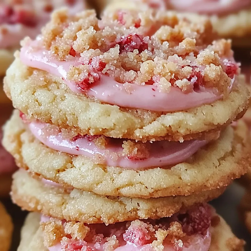 Easy Strawberry Cream Cheese Crumble Cookies