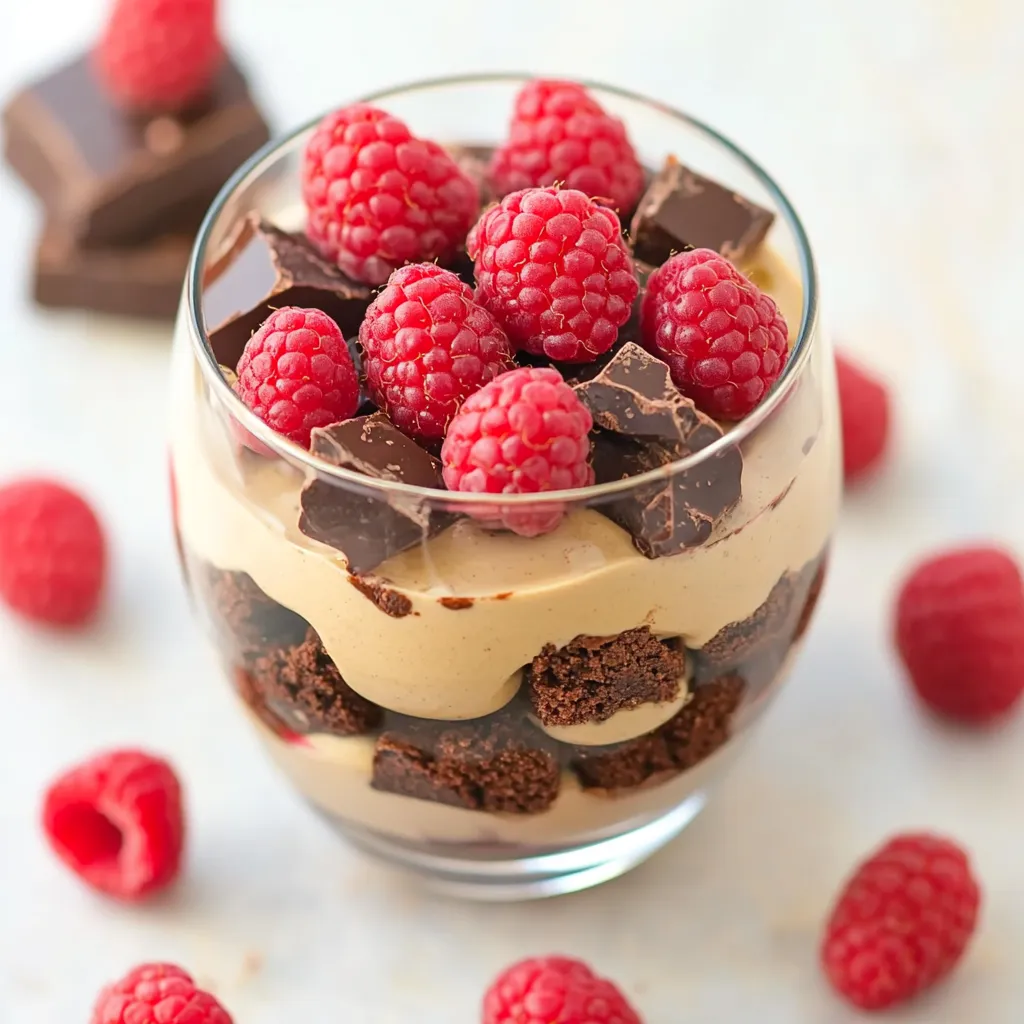 Easy Raspberry Brownie Parfaits