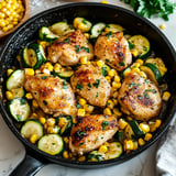 Savory Garlic Butter Chicken with Fresh Zucchini and Sweet Corn